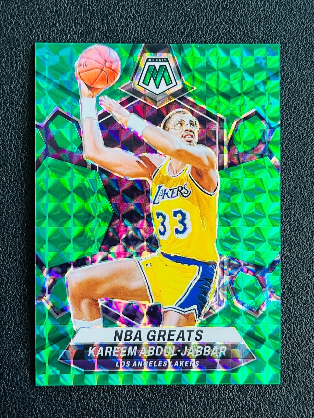 2023-24 Panini Mosaic Kareem Abdul-Jabbar #299 Choice Fusion Green Prizm 05/18