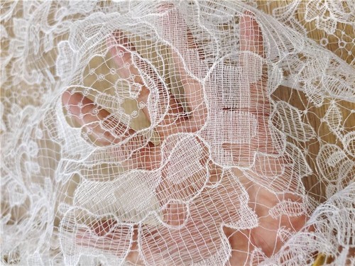 Floral Embroidery Costume Veil DIY Lace Fabric Bridal Dress Gown Curtains Tulle