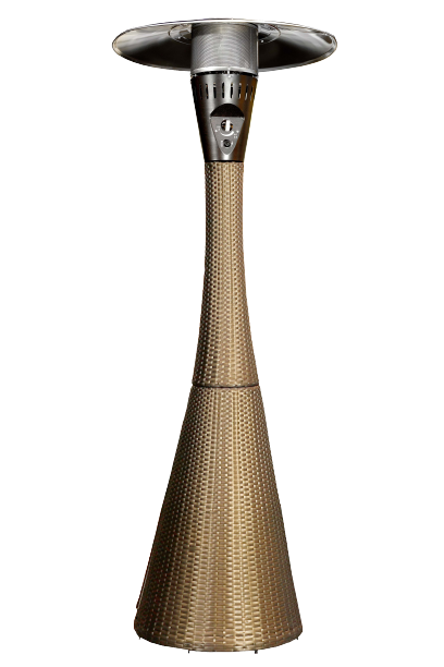 Stufa gas da esterno Qlima PGW 312 rattan, 10 kW, 84 mq, fungo patio/terrazza