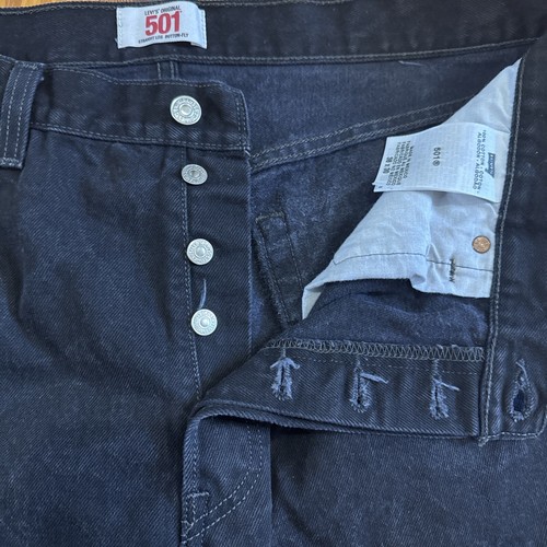 Levi’s 501 Herren Jeans 36x30 Schwarz Original Fit Button Fly Hergestellt in den USA Gebraucht - Bild 3 von 17