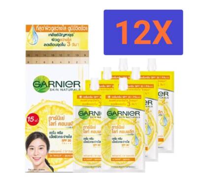 12x Garnier Light Complete White Cream Serum Vit C Yuzu Day Cream 7ml SPF30