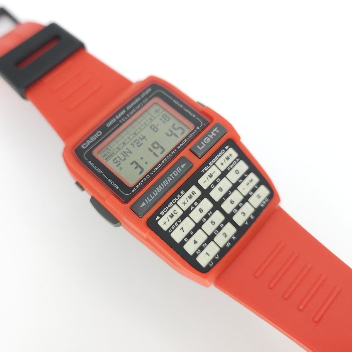NOS CASIO DBC-63 MONDO STYLE RED DATA BANK CALCULATOR