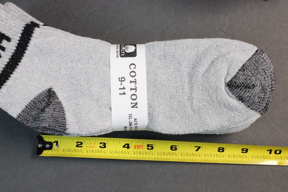 6 pares de calcetines tobilleros de algodón 9-11 grises con EE. UU. negros H/T calcetines deportivos finos para mujer Foto 3 de 4