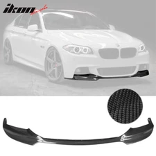 Fits 11-16 BMW 5-Series F10 M-Sport Carbon Fiber Front Bumper Lip V Style
