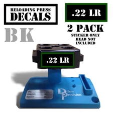 22 LR Reloading Press Decals Ammo Labels 1.95" x .87" Sticker 2 Pack BLK/GRN