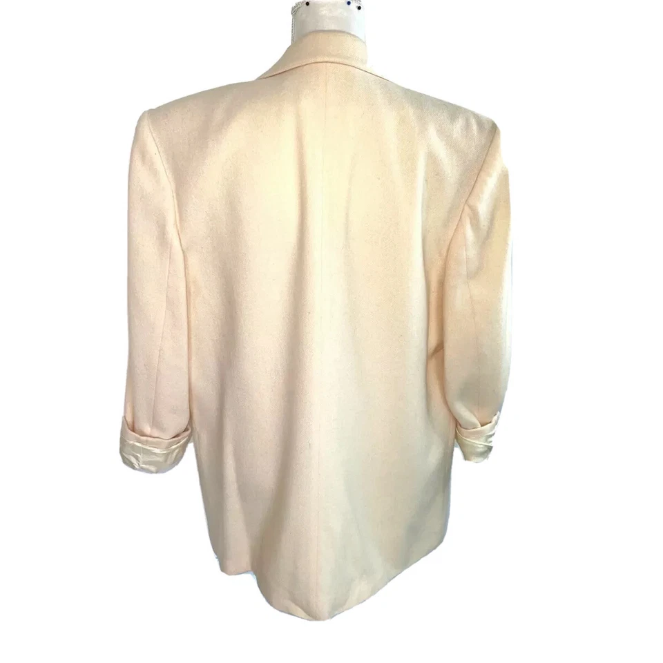 Savannah Blazer Womens Vintage Wool Oversized Slit Pockets Single Button Lined - Image 2 of 4