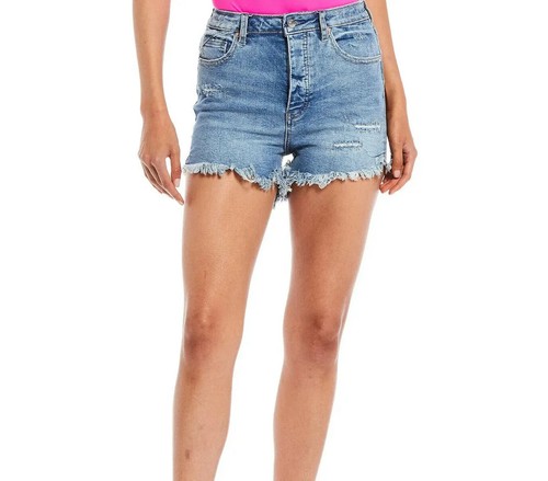 SHORT FRAY CUT OFF BLUE DENIM SIZE 