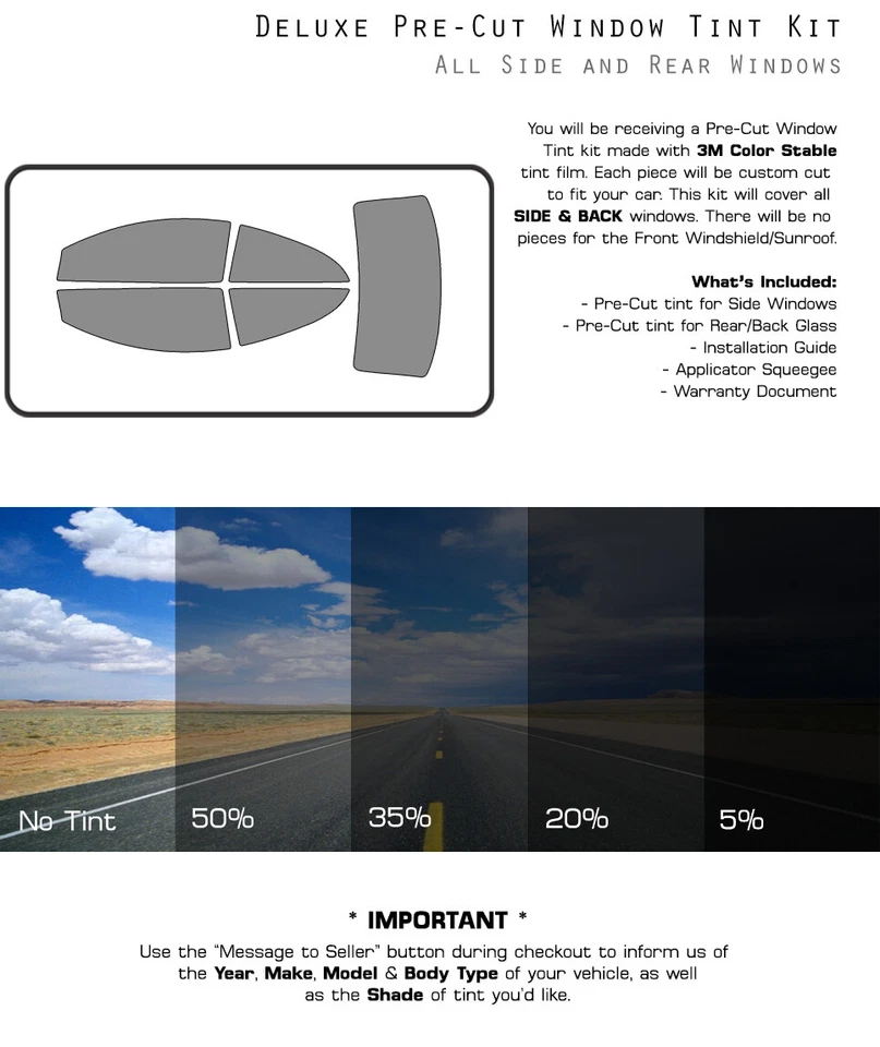 Película de vidrio tinte ventana precortada estable color 3M para Volvo C70 2006-2013 Foto 3 de 4
