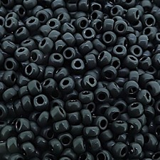Miyuki Round Seed Beads Size 11/0 Semi-Matte Black 24 Grams, 5 inch tube