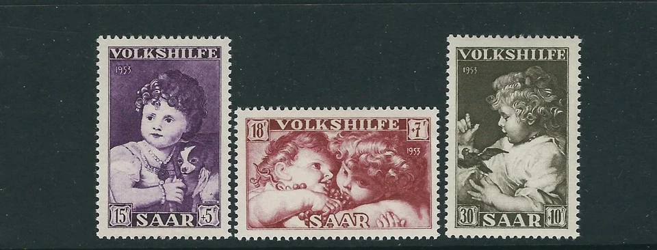 SAAR 1953 PORTRAITS RUBENS TITIAN etc (Scott B96-98) VF MLH - Image 1 of 1