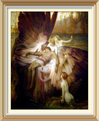 Herbert James Draper Kunstdruck Mythologie KLAGE UM ICARUS Meerjungfrau Akt Frau