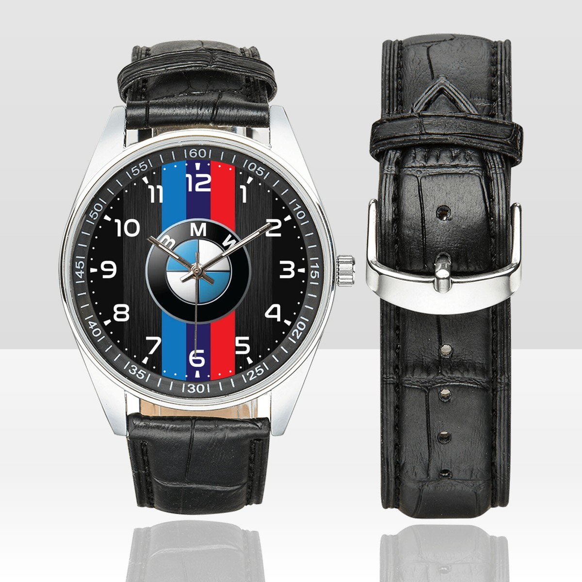 BMW Car Logo Men's Casual Leather Strap Watch | eBay