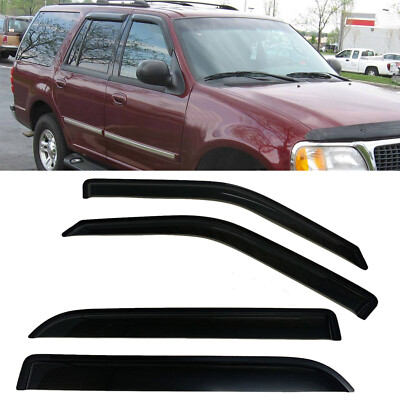 Fit 1999-2017 Ford Expedition Window Visors Sun Vent Shade Rain Wind Guard Smoke