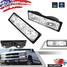 Fit For 94-98 Chevy C/K Suburban Silverado Parking Turn Signal Lights Chrome