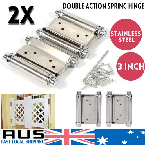 3 inch Double Action Spring Hinges Stainless steel for Saloon Cafe Swing Door 2x