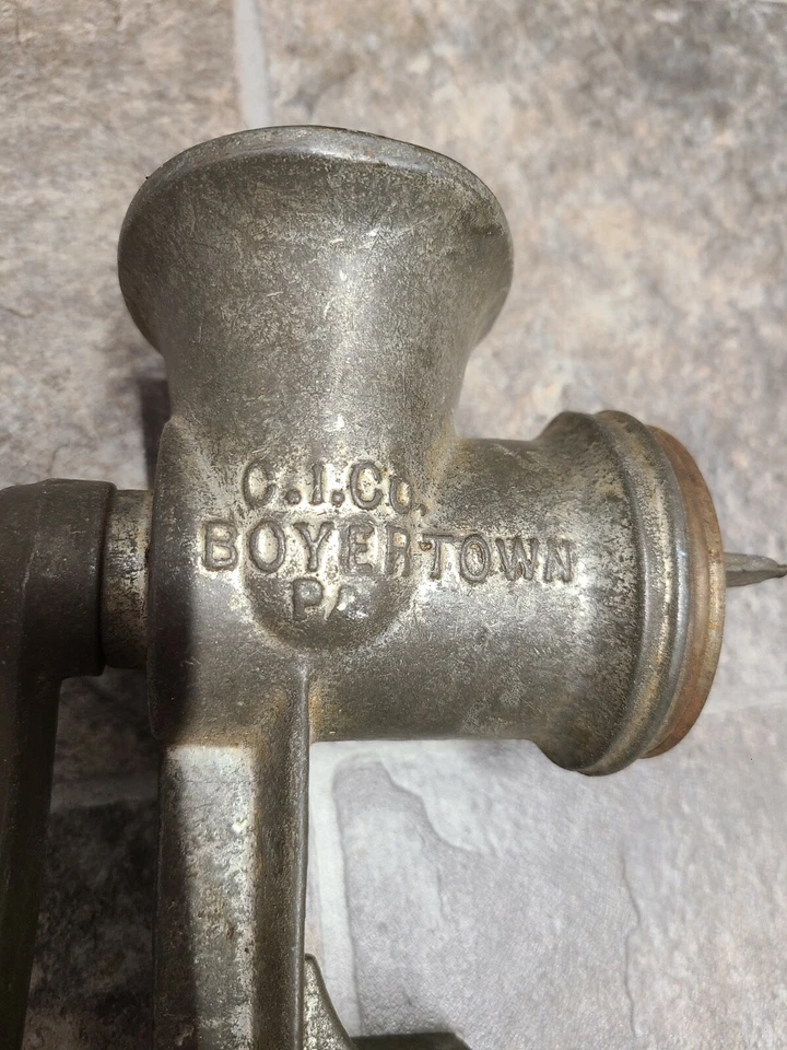 Vintage keystone Universal Meat Grinder No 20 Hand Crank Table Mount Antique - Image 3 of 4