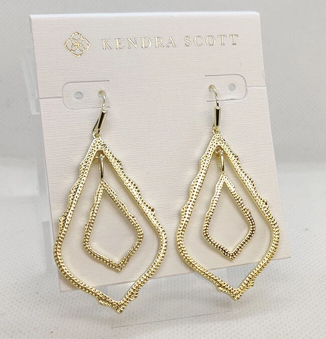 New Kendra Scott Simon Drop Earrings In Gold eBay