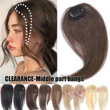 CLEARANCE Hair Bangs 100 Remy Human Hair Clip In Front Middle Part Fringe Blond