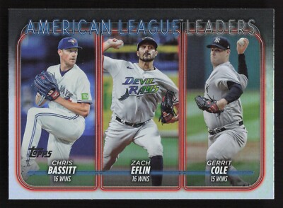 BASSITT EFLIN COLE Wins Leaders Rainbow Foil 2024 Topps #57