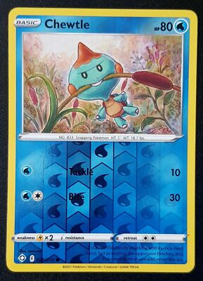 Pokemon - Chewtle 026/072 - Reverse Holo Rare - Shining Fates - NM/M | eBay Pokemon - Chewtle 026/072 - Reverse Holo Rare - Shining Fates - NM/M | eBay