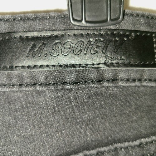 M. Society Mens Size 28 X 30 Super Stretch Skinny Fit Black Distressed Jeans NWT - Picture 7 of 12