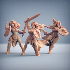 Amazon Warriors Fantasy Miniature Dungeons and Dragons Role Playing