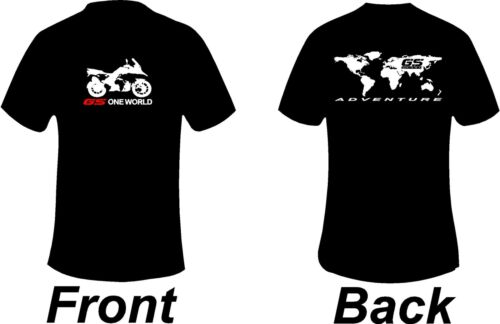 BMW GS1200 Adventure One World Front And Back  Printed T Shirt in 6 Sizes - Picture 1 of 1