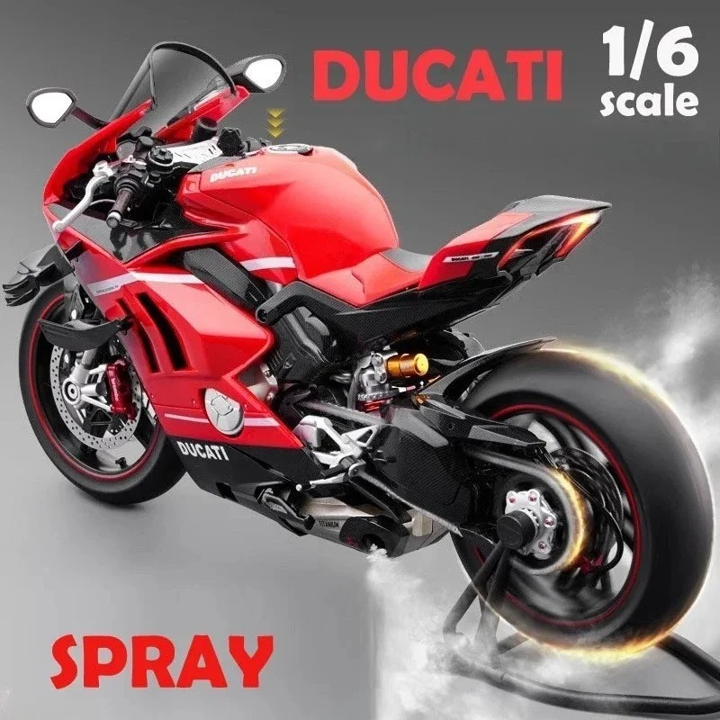 Diecast Spray 1:6 Ducati V4 Motorcycle Alloy Model Collection Miniature Voiture - Image 2 of 4