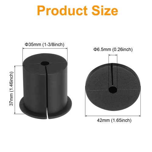 4Pcs Wall Grommets for Cables 1-3/8 Inch Cable Wall with 6.5mm Hole, Black - Afbeelding 2 van 6