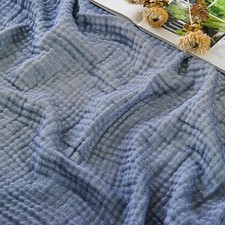 Cotton Muslin Blanket Bed Layering Bedspread Coverlet King 23 - Heather Navy