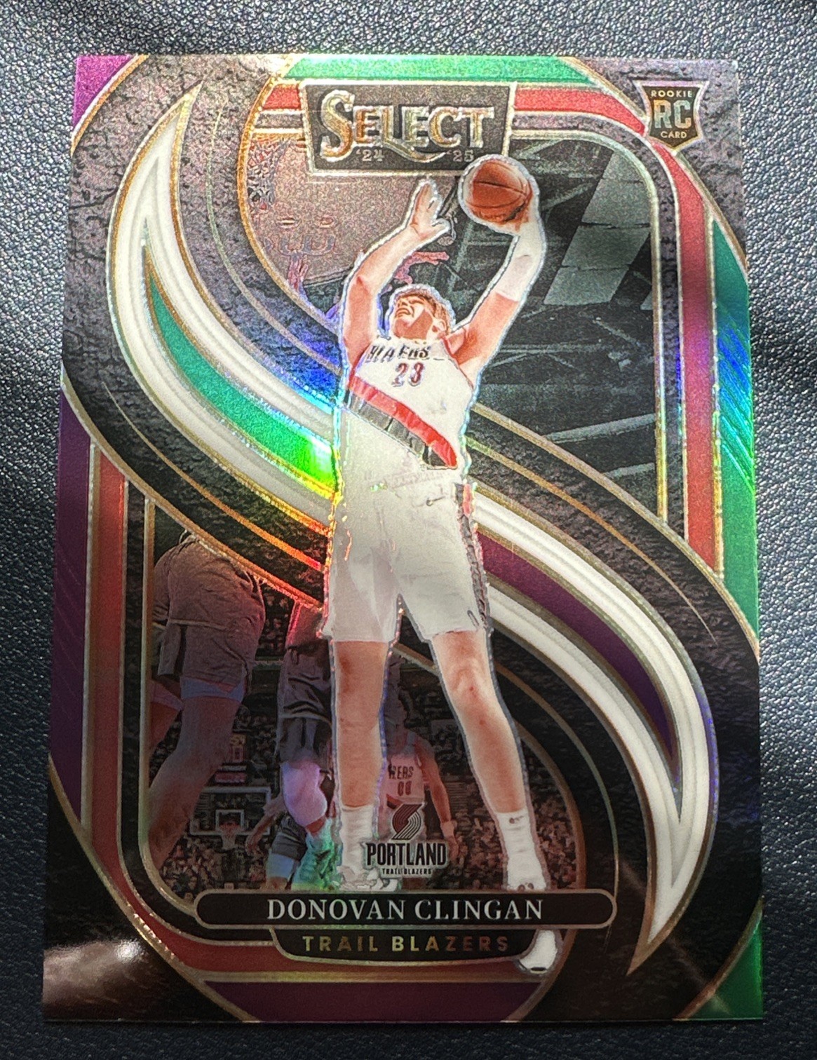 2024-25 Panini Select Rookie Premier LvL #199 Donovan Clingan Tri-Color Prizm RC