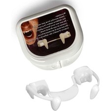 Retractable Vampire Teeth Realistic Telescopic Fangs Kit Scary Creepy Plastic...