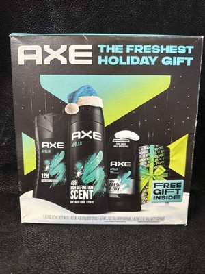 AXE Apollo 4 Piece Gift Set Body Wash, Body Spray Full Size & Mini Deodorant (8)