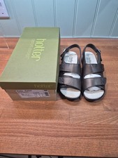 Image of Ladies Hotter Brown Metallic Leather Easy Sandals UK 4 EU 37 New In Box