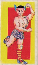 Muscle Man Fighter Plane 76/103 Club 2 Peace Sign Menko Card Japanese Vintage