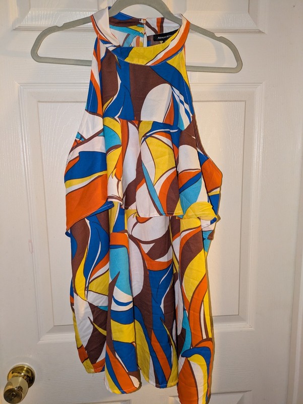 Ashley Stewart Multicolor Tunic Tank Top blouse SZ 18-20
