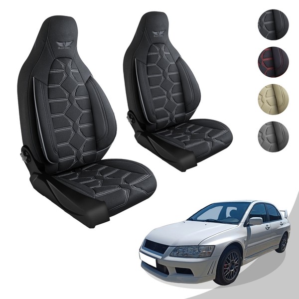 AutositzbezüGe SchonbezüGe Passend FüR Mitsubishi Lancer Schwarz Grau 430L01-image
