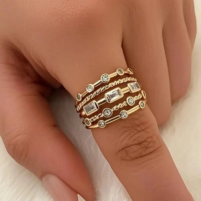 Swarovski Kristall Ring Edelstahl vergoldet Top Qualität Geschenk + Tasche