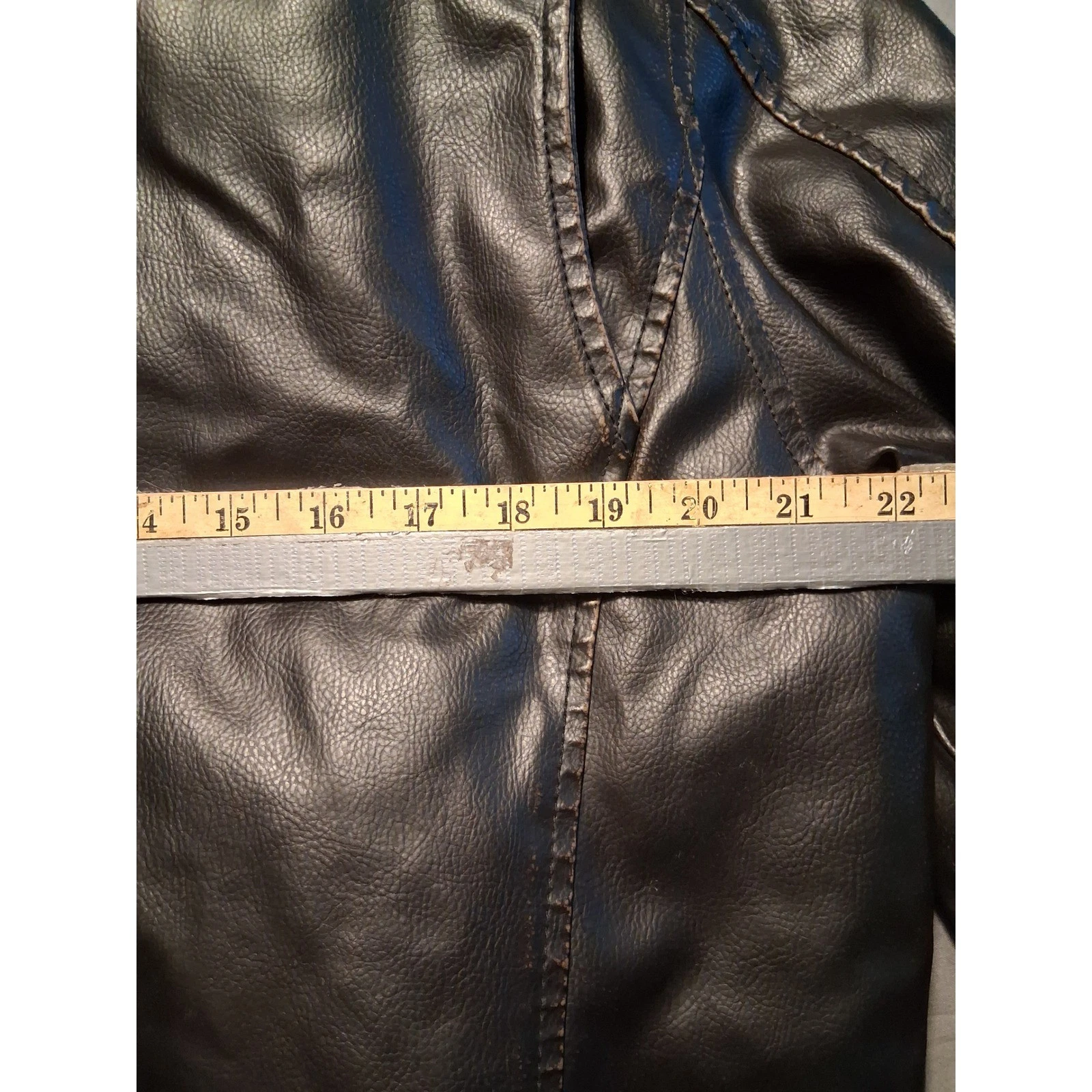 Guess Jacket Mens L Dark Brown Leather Cafe Racer Sherpa Lined Full Zip - product detail image 8
