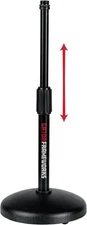 Gator Desktop Microphone Stand with Round Weighted Base & Adjustable Height