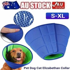 Pet Dog Cat Adjustable Elizabethan Collar Soft E Collar Cone Healing Recovery AU