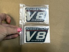 98-07 Econoline Van Powerstroke V8 Diesel Emblems Stickers Pair 1998-2007
