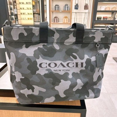 NWT Coach MEN'S Canvas Tote 38 With Camo/Aloha Floral Print/Disney