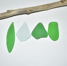 Genuine Large Sea Glass Beads Pendants Real Drilled Beach Glass Jewelry Making
