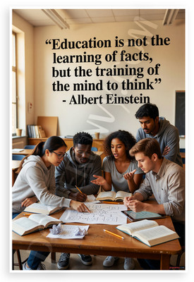 Einstein Education Quote Students Critical Thinking 12x18 Poster