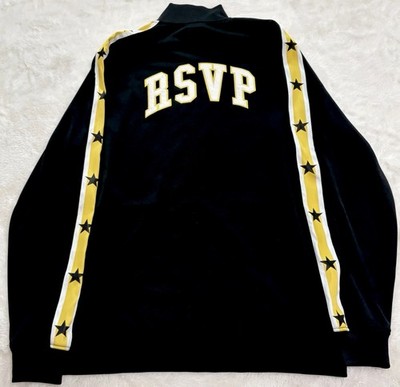 Converse Mens Track Jacket XL RSVP Gallery Full Zip Polyester Black Star Striped