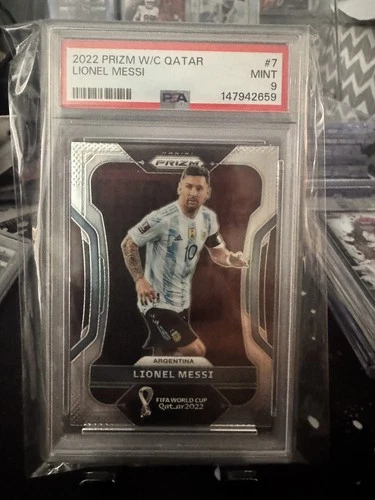 2022 Panini Prizm World Cup Qatar Lionel Messi #7 PSA 9 Argentina