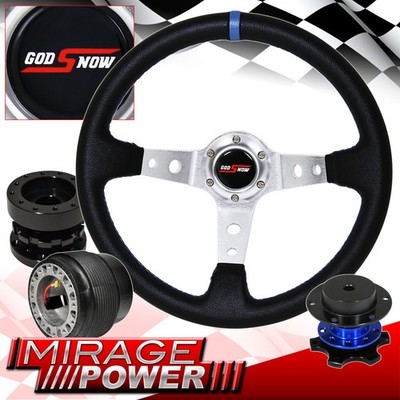 Hub For 89-05 Eclipse Deep Dish Black Steering Wheel + Extender + Quick Release