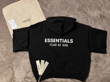 NEW Kids Fear of God Essentials Black Hoodie Size 10 100 Authentic
