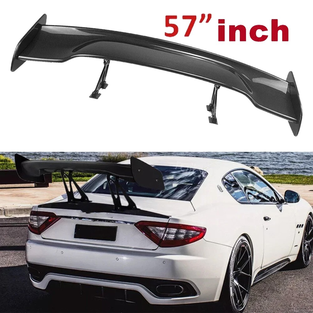 Rear Trunk Spoiler Lip Wing Carbon Fiber Look Color For Maserati Gran Turismo